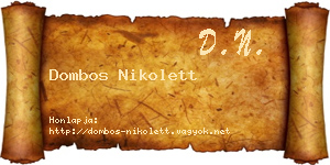 Dombos Nikolett névjegykártya